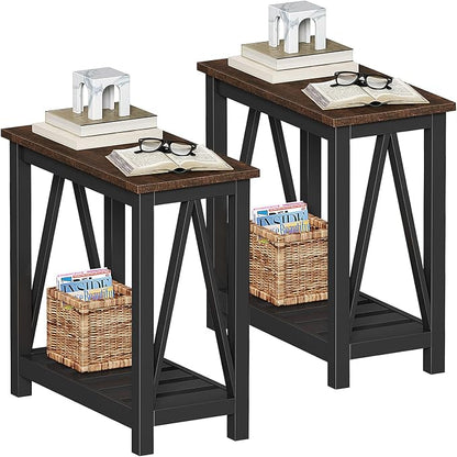 ChooChoo Farmhouse End Table, Rustic Vintage Narrow End Side Table by ChooChoo
