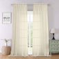 Cream Sheer Curtains 96 Inches Long 2 Panels Set, Modern Farmhouse Decor Light by Lecloud