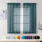 Chyhomenyc Sheer Curtains 63 Inch Length 2 Panels, Stone Blue | Light Filtering by Chyhomenyc