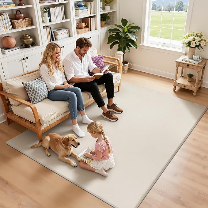 SHACOS 5x7 Ultra Soft Faux Rabbit Fur Area Rug, Non Slip Machine Washable - Image 4