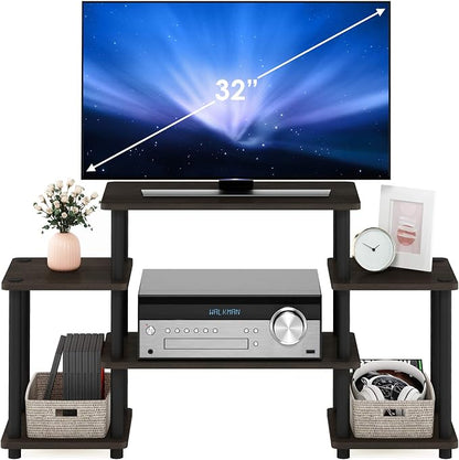 Furinno Turn-N-Tube No Tools Entertainment TV Stands, Dark Brown/Black - Image 4
