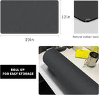 Coffee Maker Mat for Countertops, Coffee Bar Accessories Fit Under Coffee Machine Mat 19"x12"Rubber Backed Coffee Pots - Table Mat under Appliance, Kitchen Counter Coffee Dish Drying Mat, Dark Gray