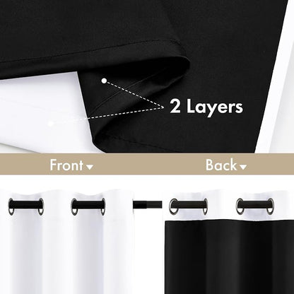 MIULEE White 100% Blackout Curtains - Image 3