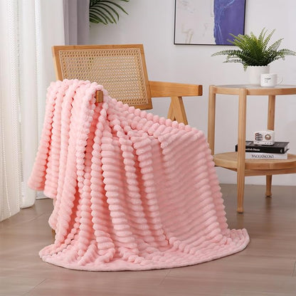 Light Pink Fleece Throw Blanket 50”×70” - Image 3
