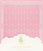 Cake Baking Stencil - Seamless Delicate Pattern for Decorating Tall Double Barrel Cake to Use with Buttercream, Royal Icing, Ganache, Paint, Airbrush (Lumina)