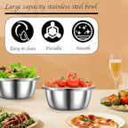 Stainless Steel Mixing Bowls, 6 Pack 2 Quart Stainless Steel Bowls Metal Mixing Bowls For Meal Prepping, Cooking, Baking