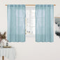 Stone Blue Linen Curtains 45 Inch Length by LAMIT