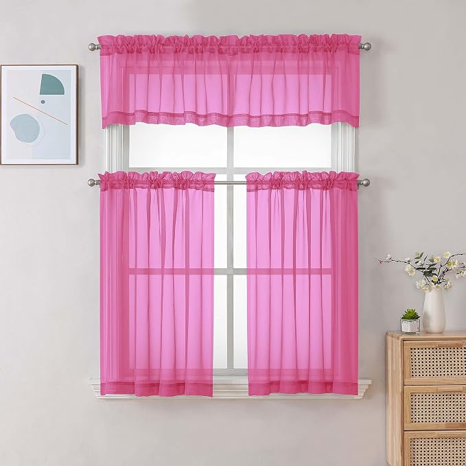Chyhomenyc Sheer Valances for Windows, Light Filtering Small Window Curtains - Image 2