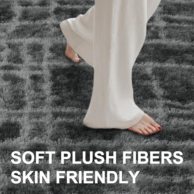 8x10 Ft Extra Large Shag Rugs for Living Room, Tie Dyed Ultra Soft Fluffy Furry - Image 4