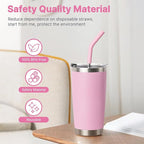Metal Straws Reusable for 20 oz YETI Tumbler,5 Pcs Stainless Steel Straws Straight with Silicone Tip Drinking Straws for 20 oz Cup Tumbler