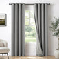 100% Blackout Linen Textured Curtains 84 Inch Long, Light Blocking, Thermal by 100BlackoutShield