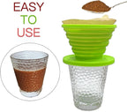 Collapsible Coffee Maker Filter, Reusable Coffee Dripper, Rubber Coffee Maker with 5Pcs Paper Filters, for Home, Camping, Travel, Office