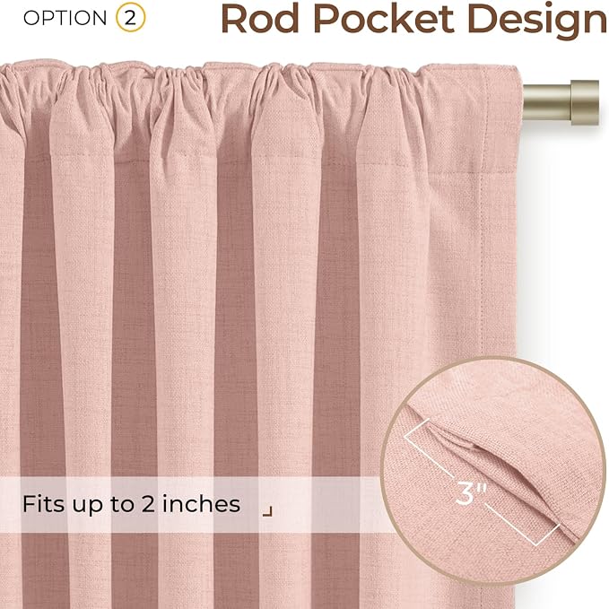INOVADAY 100% Blackout Linen Curtains - Image 4