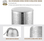 Extra Large Tea Ball Infuser for Pitcher(2 Pack), 18/8 Stainless Steel Tea Steeper, Extra Fine Mesh Tea Strainer Perfect for Brewing Herbs, Iced Tea, Coffee, Cooking Soup