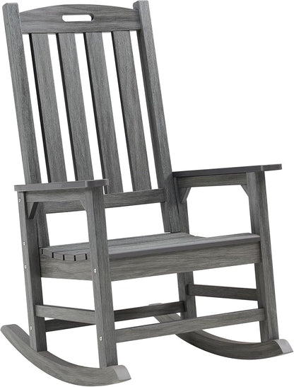 Psilvam Outdoor Rocking Chair, Poly Lumber Oversized Rocking Chair by PsilvamGardenFurniture