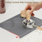 Espresso Tamping Mat, Coffee Tamper Mat, Espresso Mat for Counter, Silicone Tamper Mat, Food-grade, Non-Slip, Waterproof, Heat Resistant (Gray, 25x20x2cm)