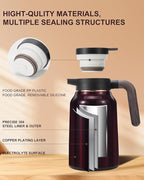 51 Oz Carafe for Hot Liquids 36 Hours Hot (Fullness of Carafe), 2 PCS Stainless Steel Insulated Vacuum Thermal Coffee Carafes For Keeping Hot, 1.5 Liter Coffee Dispenser（Angola Red)