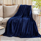 Fleece Plush Throw Blanket Navy Blue 50"x60"for Couch Fuzzy Cozy Flannel | by JIAHANNHA