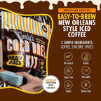 GRADY'S COLD BREW, French Vanilla, 100% Arabica Ground Coffee & Chicory Pouches, All-in-One Cold Brew Kit with 12 Easy-to-Brew Bags, Makes 36 Drinks