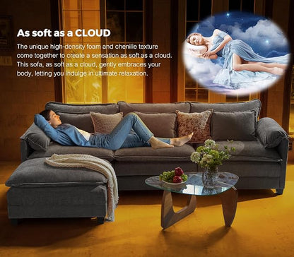 ELUCHANG Oversized 153" Modular Sectional Sofa, Comfy Cloud Couch, U Shaped - Image 7