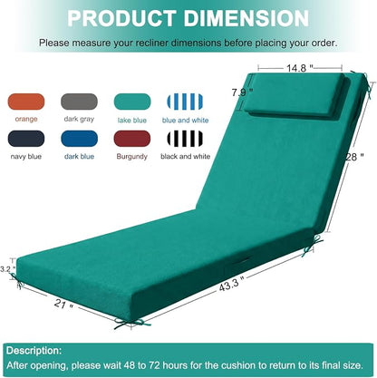 Outdoor Lounge Chair mat, 72 inches x 21 inches, Waterproof Chaise Lounge - Image 2