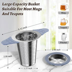 2PCS Tea Infuser for Loose Leaf Tea,Stainless Steel Tea Infuser with Heat Proof Silicone Handles,Extra Fine Mesh Tea Strainers Filter Fine Tea Leaves Effectively,Fits TeaPots/Mugs