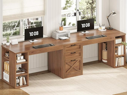 SEDETA Farmhouse 96.5" Computer Desk - Image 7