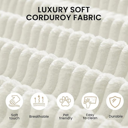 79'' Folding Convertible Sofa, Corduroy Modular Floor Couch - Image 5