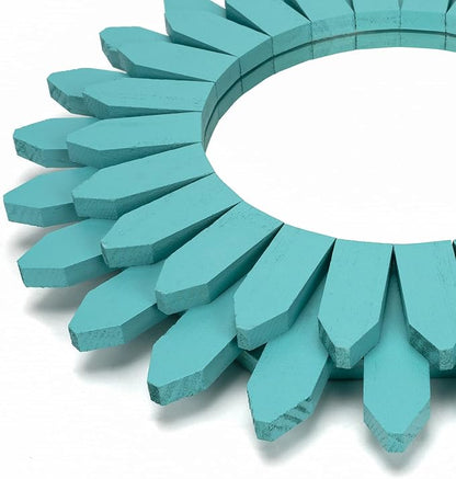 Honiway Beach Wall Decor Mirror 12 inch Wood Coastal Wall Decor Sunburst Boho - Image 2