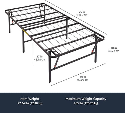 Amazon Basics Foldable Metal Platform Bed Frame, Noise-Free Mattress Foundation - Image 3