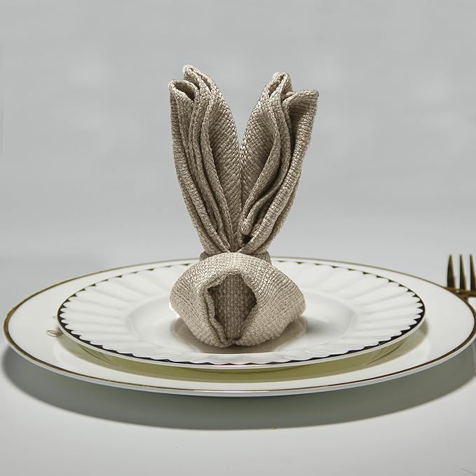BALCONY & FALCON Cloth Napkins Set of 12 Washable Linen Napkins Absorbent - Image 7
