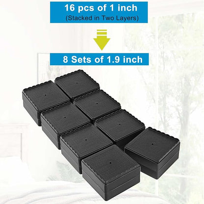 Bed Risers 1 inch, 2 inch, 3 inch, 4 inch Heavy Duty, Adjustable Furniture Riser - Image 3