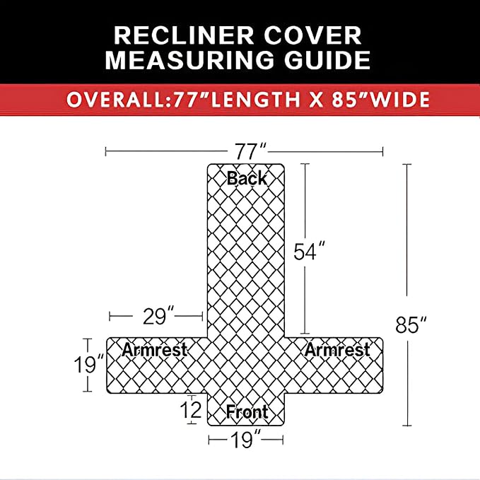 Easy-Going Reversible Couch Cover, Recliner 19 in, Light Gray/Ivory | Machine - Image 5