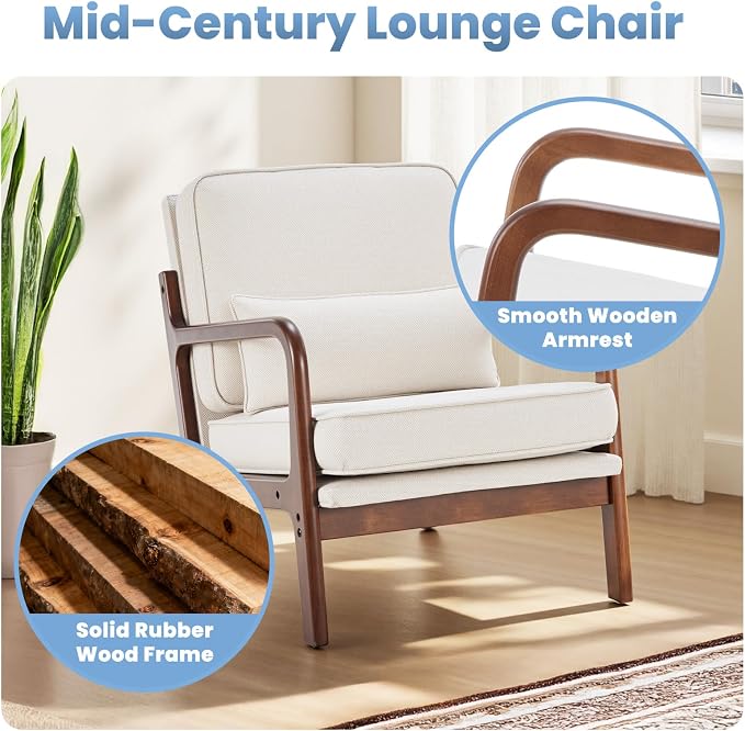 DUMOS Mid Century Modern Chair Set of 2, Accent Chair - Image 5