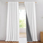 NICETOWN Greyish White 100% Blackout Linen Curtains 84" Long, Farmhouse Thick by NICETOWN
