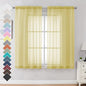 Mustard Yellow Sheer Curtains 63 Inches Length 2 Panels Rod Pocket Light Weight by OVZME