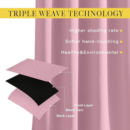 NICETOWN Crystal Pink Blackout Curtains & Drapes - Image 3