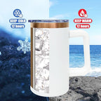 20 oz Insulated Coffee Mug with Lid, Stainless Steel Coffee Tumbler Bulk, Double Wall Vacuum Travel Mug with Handle, Leakproof Powder Coated Coffee Cups for Hot and Cold Drinks (White,1 pack)
