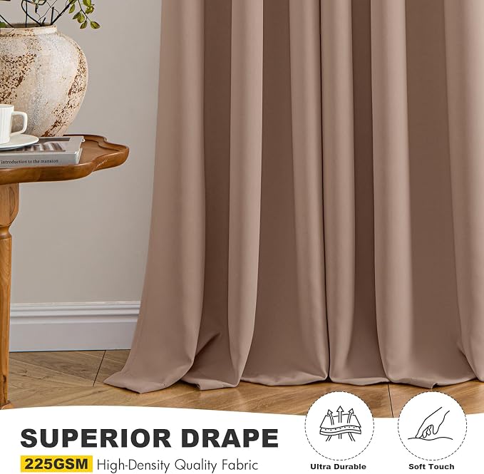 MIULEE Blackout Curtains for Bedroom 2 Panels 40 x 54 Inch Long Cappuccino | - Image 5