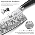 Cleaver Knife 7 Inch, Razor Sharp High Carbon Powder Steel Meat Cleaver, Professional Butcher Chopper Kitchen Knife for Meat Cutting Vegetable Slicing