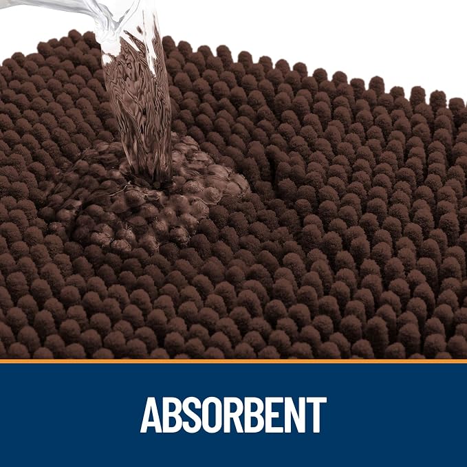 OLANLY Dog Door Mat for Muddy Paws 54x32, Super Absorbent Chenille Mud Mat | - Image 3