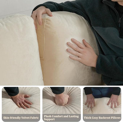 EASE MOOSE 88.5" Large Seat Velvet Loveseat Sofa, Soft Deep Seat Couches - Image 7