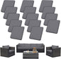 14PCS Patio Cushion Covers, Patio Furniture Couch Seat Slipcovers | Washable by SUKAIKEQA