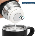 Stainless Steel Thermo 500ml/16.9oz Vacuum Insulated Bottle with Cup for Coffee Hot drink and Cold drink water flask.(Black,Set)