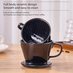 Pour Over Coffee Maker, Single Cup Coffee Dripper, Manual Porcelain Slow Brewing Accessories for Travel, Camping, Office, Home, Cafe, Coffee Gifts (White, Medium)