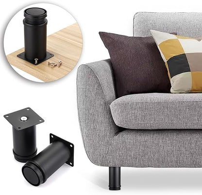 OwnMy 4PCS 4 Inch Furniture Legs Feets Metal Cabinet Legs, Adjustable Round - Image 6