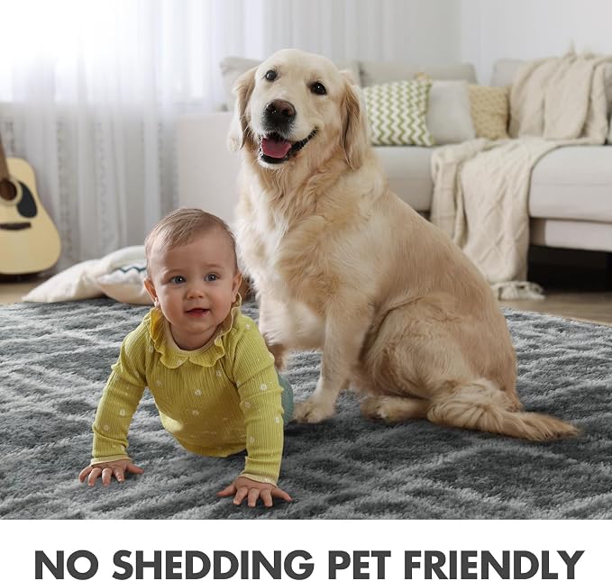 8x10 Ft Extra Large Shag Rugs for Living Room, Tie Dyed Ultra Soft Fluffy Furry - Image 6