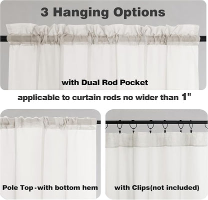 Chyhomenyc Ivory Sheer Curtains 72 Inches Long 2 Panels Set - Image 5