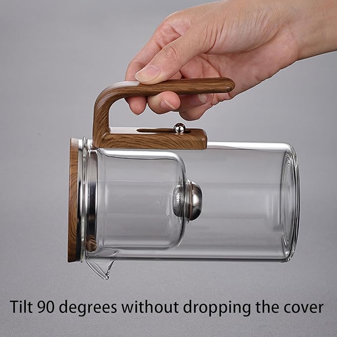 Enchanti Tea Pot, Witchcraft Magic Glass Teapot with Infuser Strainer and Lid for Loose Leaf Tea Herbal, Magnetic Water Separation Tea Maker Kettle with Cups Clear Enchantipot (1000ml)