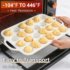 Silicone Mini Muffin Pan, Metal Reinforced Frame 24 Cups Nonstick Mini Cupcake Pans with Handles Easy to Move for Baking Muffin, Cupcake, Egg Bites Oven Safe, 2 Pack Confetti